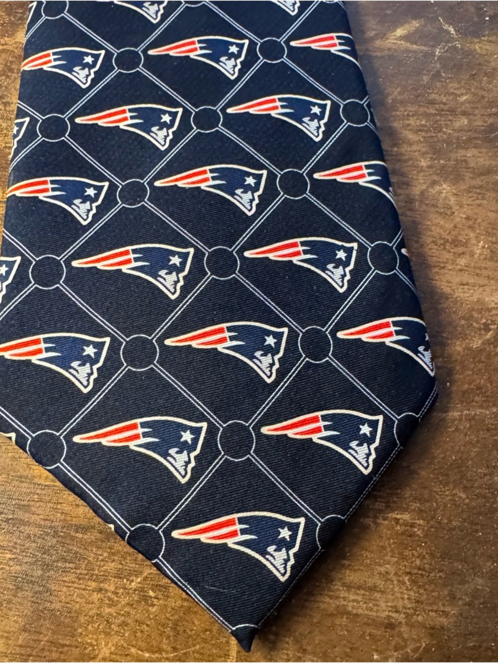 NFL New England Patriots Navy and Red Repeat Logo Tie